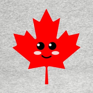 Cute Kawaii Style Canadian Maple Leaf _ Canada Day T-Shirt